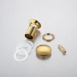 Balneo Bonde clic-clac avec trop-plein, pour lavabo, finition gold, laiton