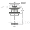 Balneo Bonde clic-clac avec trop-plein, pour lavabo, finition gold, laiton