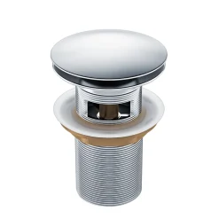 Balneo Bonde clic-clac avec trop-plein, pour lavabo, finition chrome, laiton