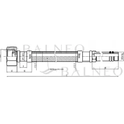 Balneo Flexible de raccordement pour robinet 3/8" x M10 50 cm tuyau PEX noir durable