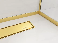 Balneo Profilé murale inclinée à gauche pour douche 170cm, acier inoxydable, finition gold, Pente de 1,5%