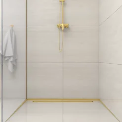 Balneo Profilé murale inclinée à gauche pour douche 170cm, acier inoxydable, finition gold, Pente de 1,5%