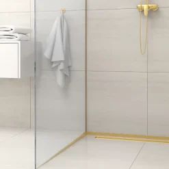 Balneo Profilé murale inclinée à gauche pour douche 170cm, acier inoxydable, finition gold, Pente de 1,5%