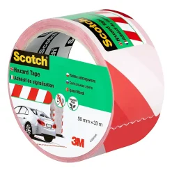 Bande de marquage Scotch blanc et rouge, 50 mm x 33 m x 0,15 mm
