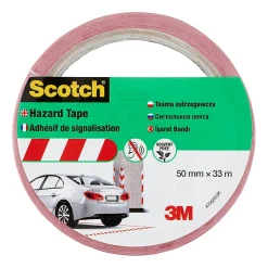 Bande de marquage Scotch blanc et rouge, 50 mm x 33 m x 0,15 mm