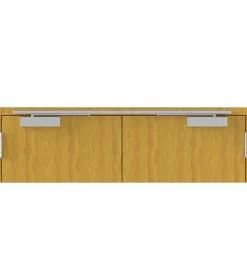 Bandeau Ferme portes à force réglable 1 à 3 poussant gauche gris Bricard Ensemble 2 Vantaux