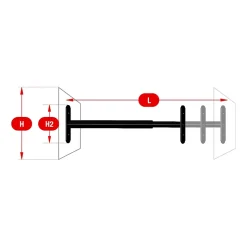 Barreau télescopique de fenêtre, acier noir, Afbat, L.48 à 90 cm
