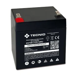 Batterie au plomb rechargeable, connexions Faston, 12 V, 5 Ah. Pour onduleurs, systèmes d'alarme, loisirs...