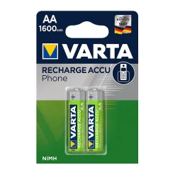 Batteries Rechargeables AA NiMH Varta 1600mAh - Lot de 2 pour Téléphones sans Fil