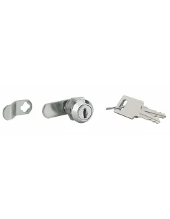 Batteuse avec came pour boîte aux lettres, nickel, longueur 19.7mm, 2 clés - THIRARD