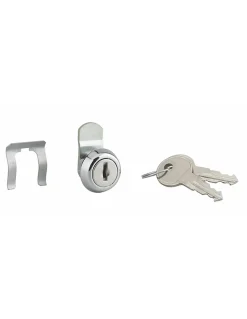 Batteuse avec came pour boîte aux lettres, nickel, longueur 9.7mm, ép.1 à 5,5 mm max, 2 clés - THIRARD