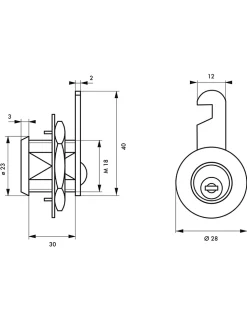 Batteuse 33mm pour épaisseur de porte maxi 24mm - THIRARD