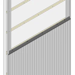 Bavette de démarrage et de jonction pour bardage et parement Le Profileur Français XL45 en acier noir mat L.2.3m