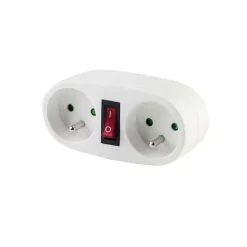 Biplite domino interrupteur 2x16A - blanc - Chacon
