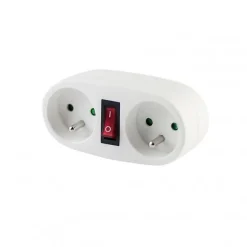 Biplite domino interrupteur 2x16A - blanc - Chacon