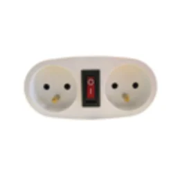 Biplite domino interrupteur 2x16A - blanc - Chacon