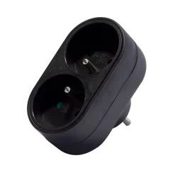 Biplite domino 2x16A 3500W 250V - Noir - Chacon