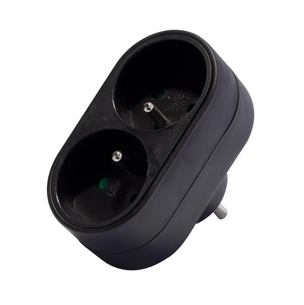 Biplite domino 2x16A 3500W 250V - Noir - Chacon