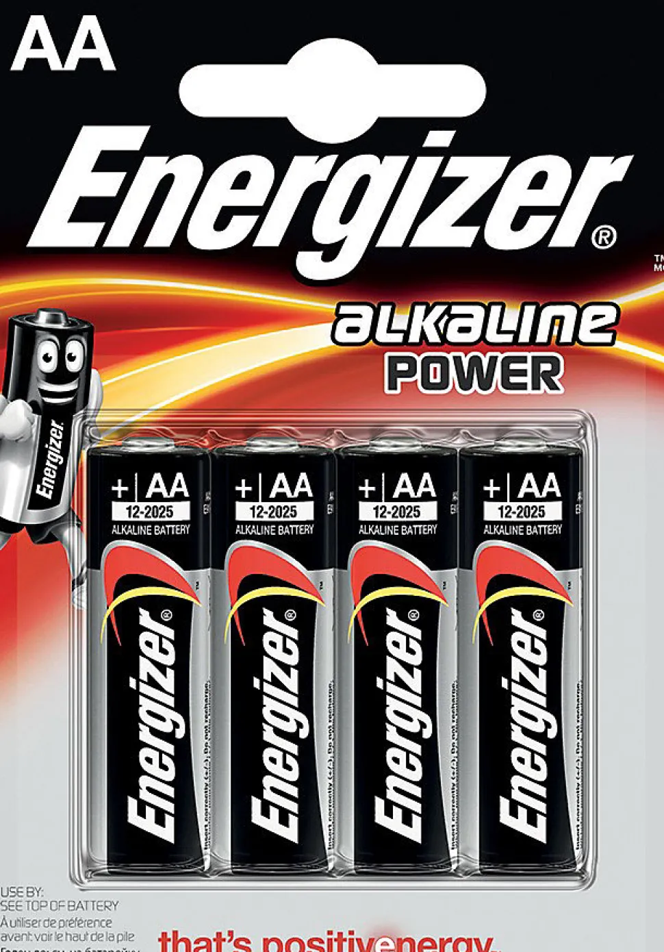 Blister ENERGIZER de 4 piles alcalines POWER LR6 (AA)
