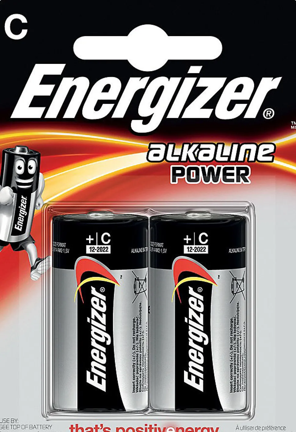 Blister ENERGIZER de 2 piles alcalines POWER LR14 (C)