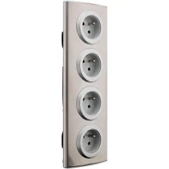 Bloc 4 prises 16A 2P+T à câbler - Gris - Zenitech