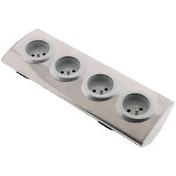 Bloc 4 prises 16A 2P+T à câbler - Gris - Zenitech