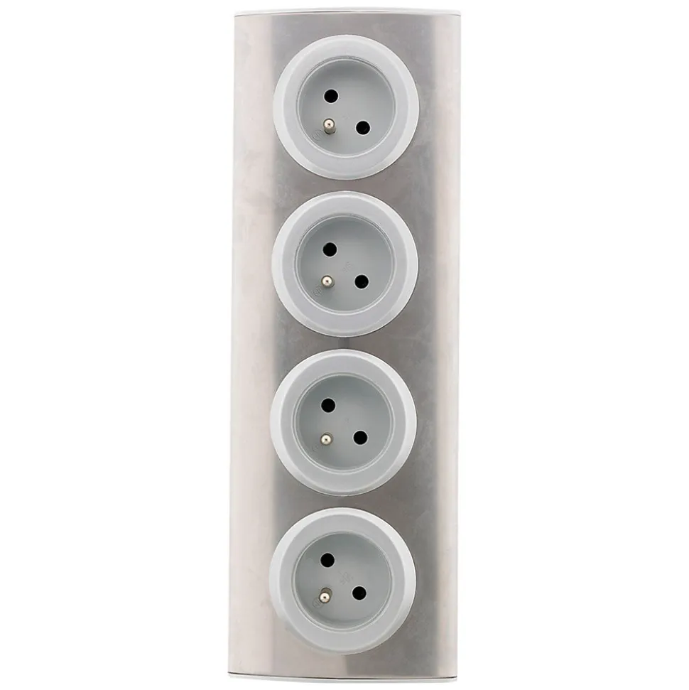 Bloc 4 prises 16A 2P+T à câbler - Gris - Zenitech