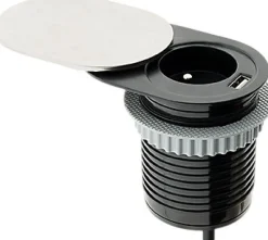 Bloc encastrable compact 1 prise + 1 port USB Otio