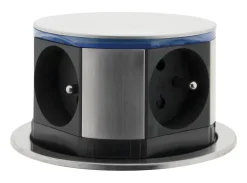 Bloc encastrable compact 3 prises + 2 ports USB Otio