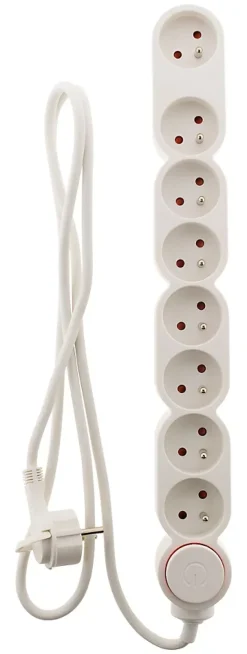 Bloc Home 8 prises 16A 2P+T câble 1,5m - Blanc - Zenitech