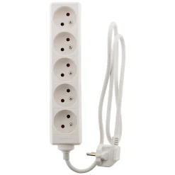 Bloc multiprise 5 prises 2P+T 16A blanc - Zenitech