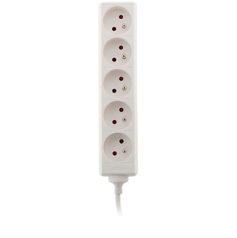 Bloc multiprise 5 prises 2P+T 16A blanc - Zenitech
