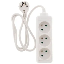 Bloc multiprise 3 prises 2P+T 16A blanc - Zenitech