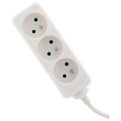 Bloc multiprise 3 prises 2P+T 16A blanc - Zenitech