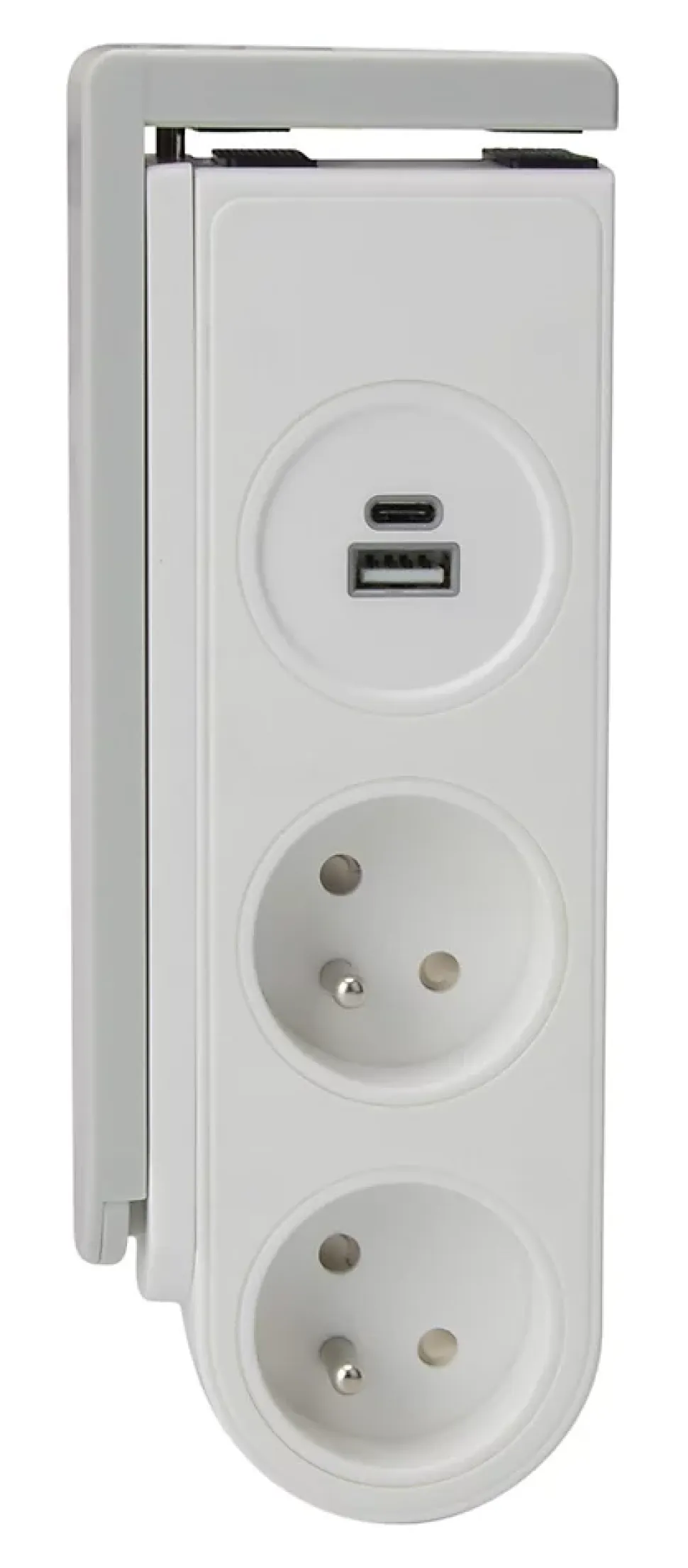 Bloc multiprise Gekko 4 prises blanc - clipsable - Otio