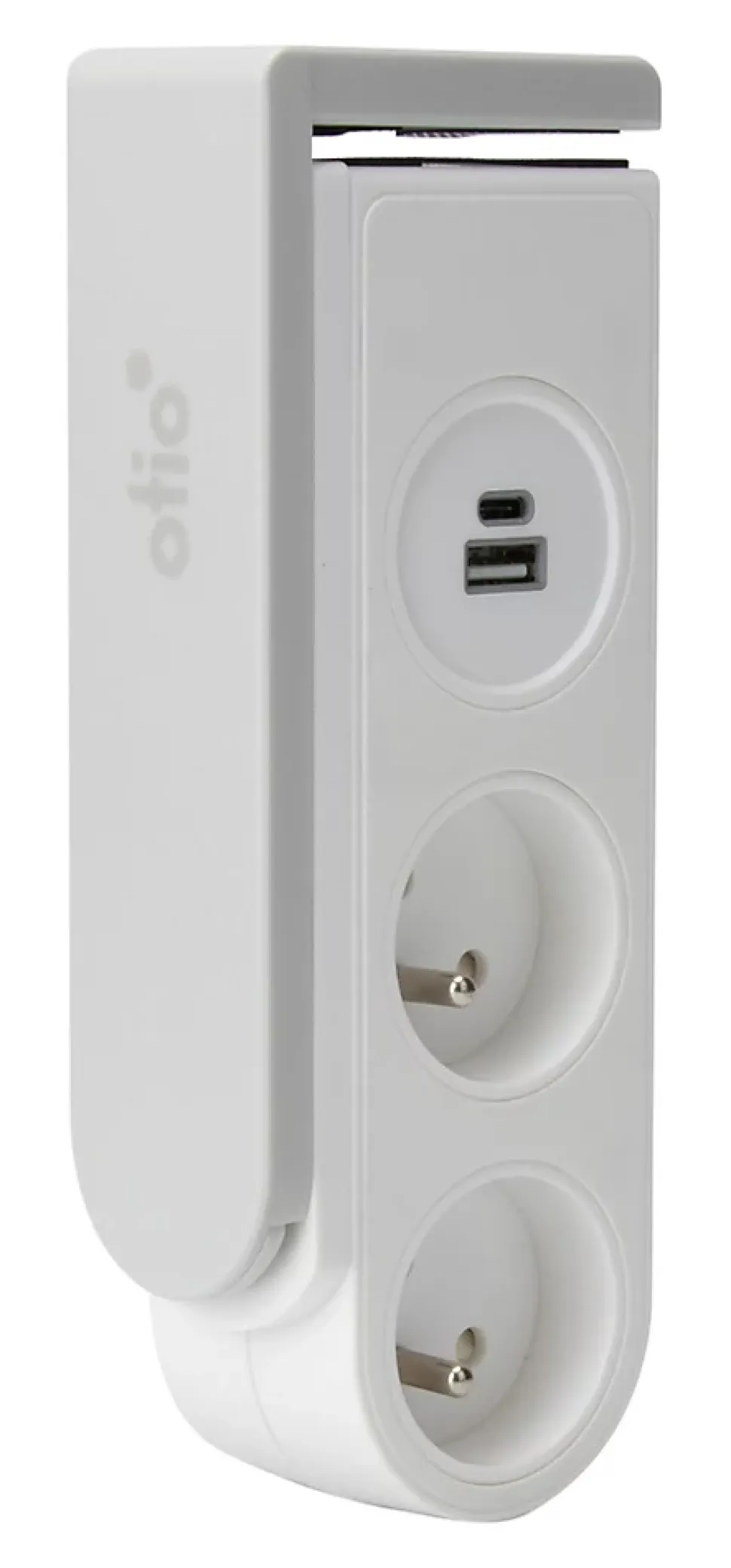 Bloc multiprise Gekko 4 prises blanc - clipsable - Otio