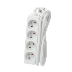 Bloc multiprise 4x16A 3500W câble 5m - blanc - Chacon