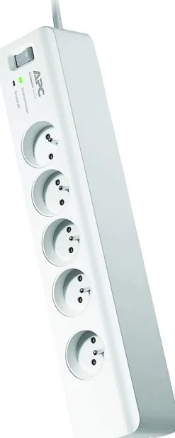 Bloc parafoudre 5 prises 2P+T (2300W) - Blanc - Schneider