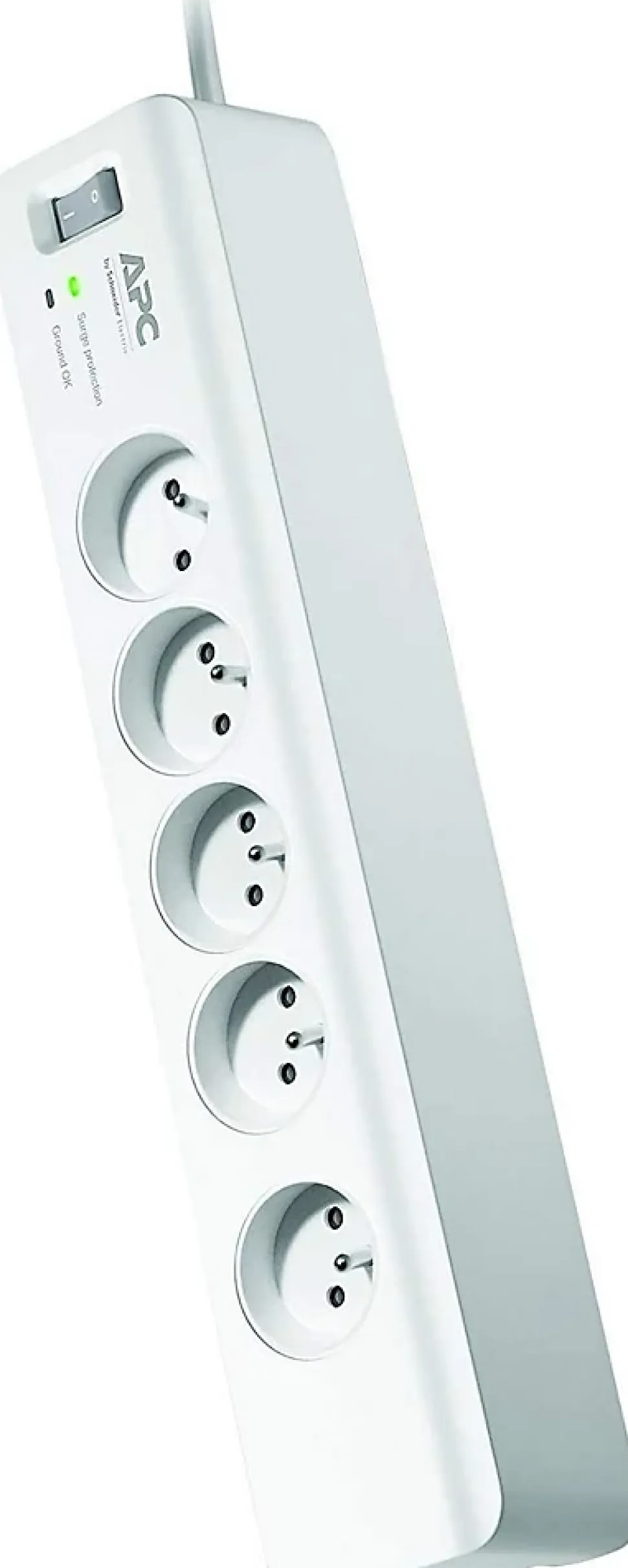 Bloc parafoudre 5 prises 2P+T (2300W) - Blanc - Schneider