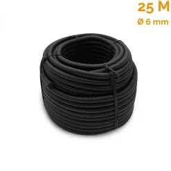 Bobine, rouleau de tendeur élastique - 25 mètres x 6 mm - Noir - Linxor