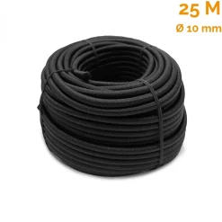 Bobine, rouleau de tendeur élastique - 25 mètres x 10 mm - Noir - Linxor
