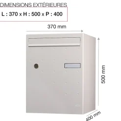 Boite à colis Atout 1 porte blanc mat sablé RAL 9010 MS