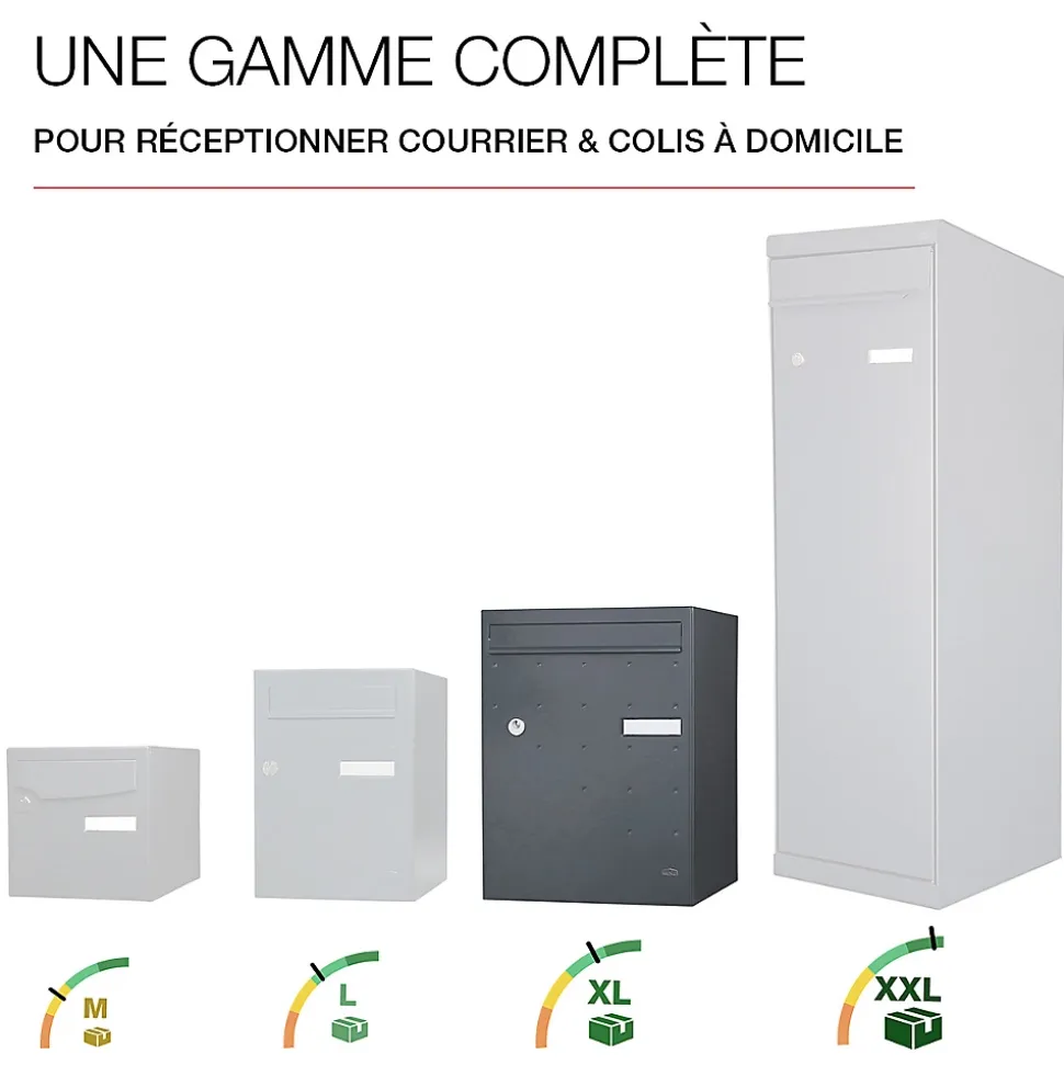 Boite à colis Atout 1 porte gris anthracite mat sablé RAL 7016 MS