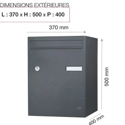 Boite à colis Atout 1 porte gris anthracite mat sablé RAL 7016 MS