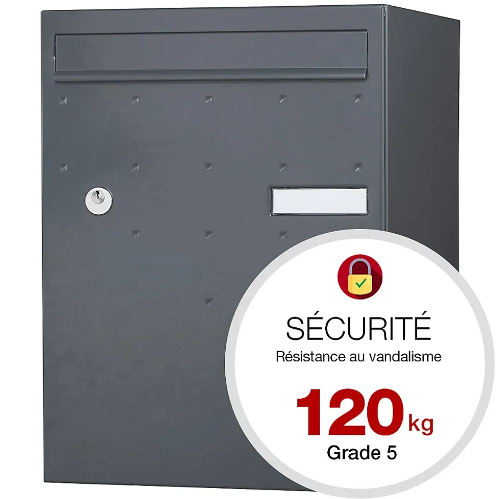 Boite à colis Atout 1 porte gris anthracite mat sablé RAL 7016 MS