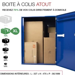 Boite à colis Atout 1 porte Bleu brillant RAL 5010 B
