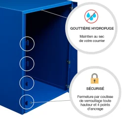 Boite à colis Atout 1 porte Bleu brillant RAL 5010 B
