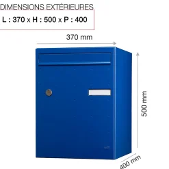 Boite à colis Atout 1 porte Bleu brillant RAL 5010 B