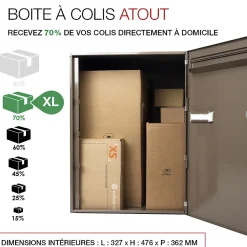 Boite à colis Atout 1 porte Taupe brillant RAL 7006 B