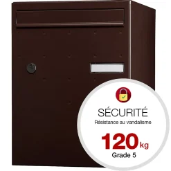 Boite à colis Atout 1 porte Brun brillant RAL 8019 B